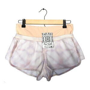 NWT Free People Hot Mesh Shorts White & Pink Combo | Size XS